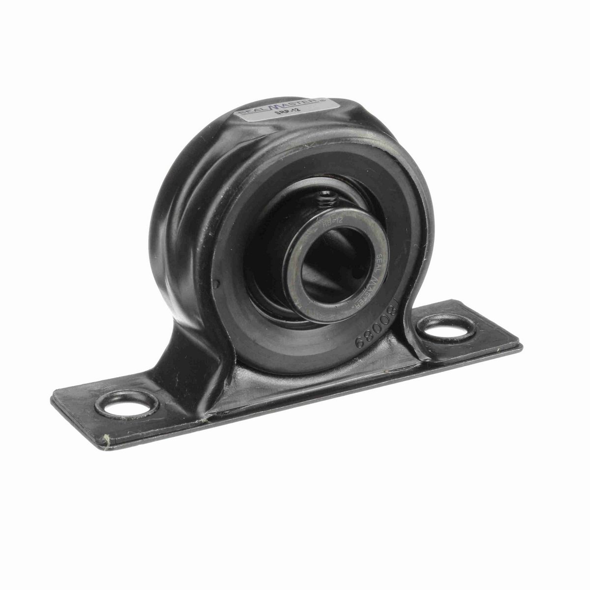 Sealmaster Mounted Stamped Steel Two Bolt Pillow Block Ball Bearing - 52100 Bearing Steel, Black Oxided - Setscrew Lock - SRP-12