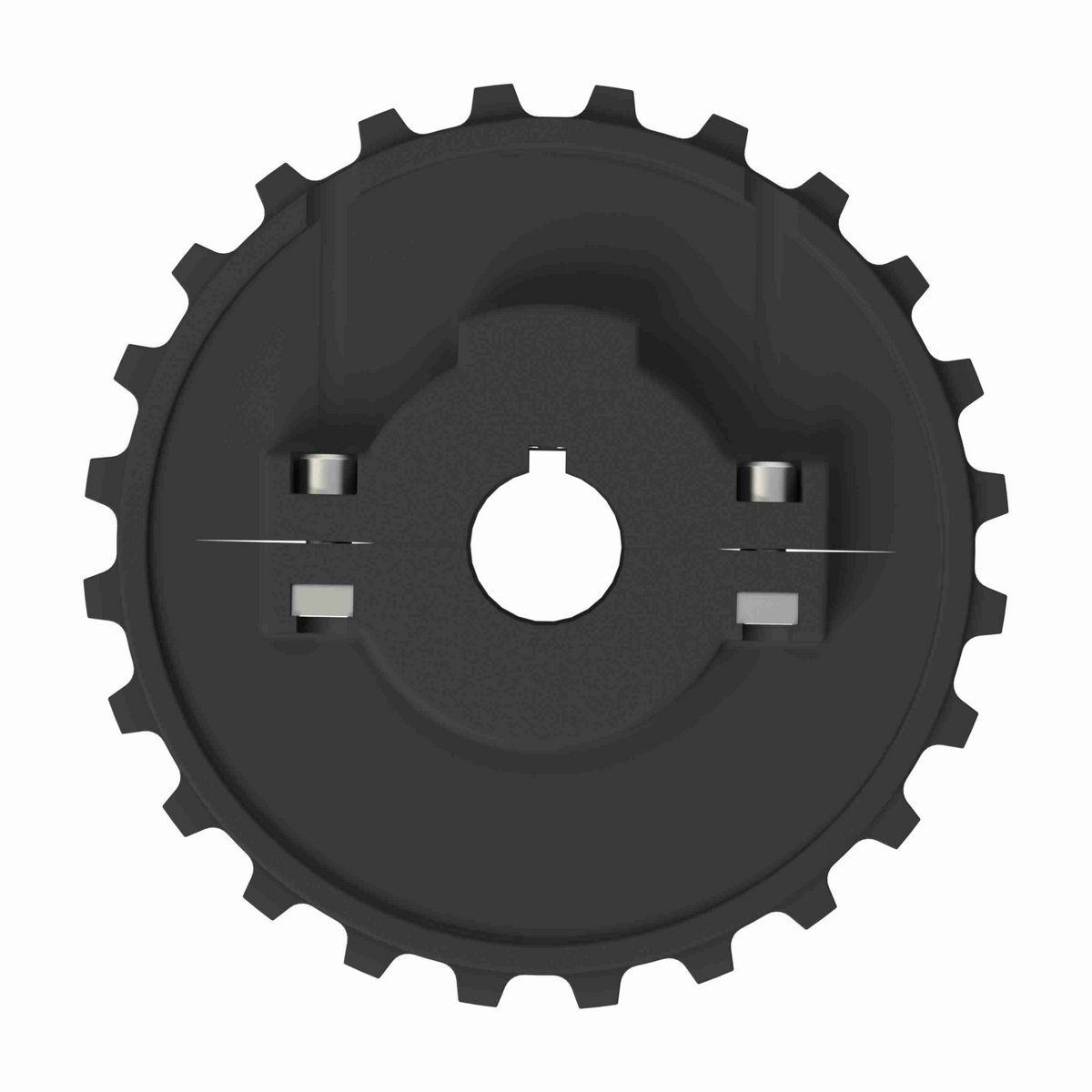 Rexnord 5930 Series Split Molded Nylon Sprocket with 24 Teeth and 25mm Round Shaft-Ready Bore with Keyway - 614-107-25