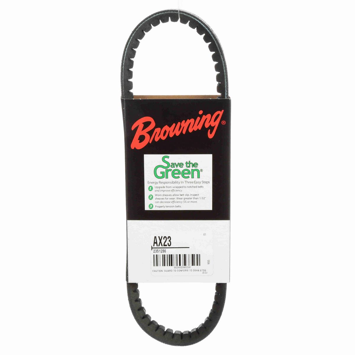 Browning EPDM Notched Belt 98% Efficient - AX23
