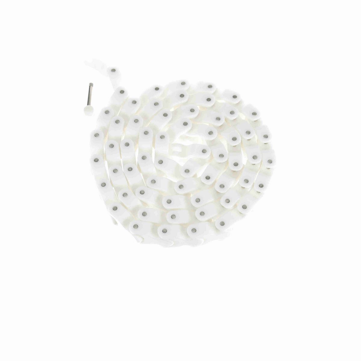 System Plast 1702 Side-flexing Solid Top, Material: White Low Friction, Width: 53.1mm, Pitch: 50mm - LFW1702