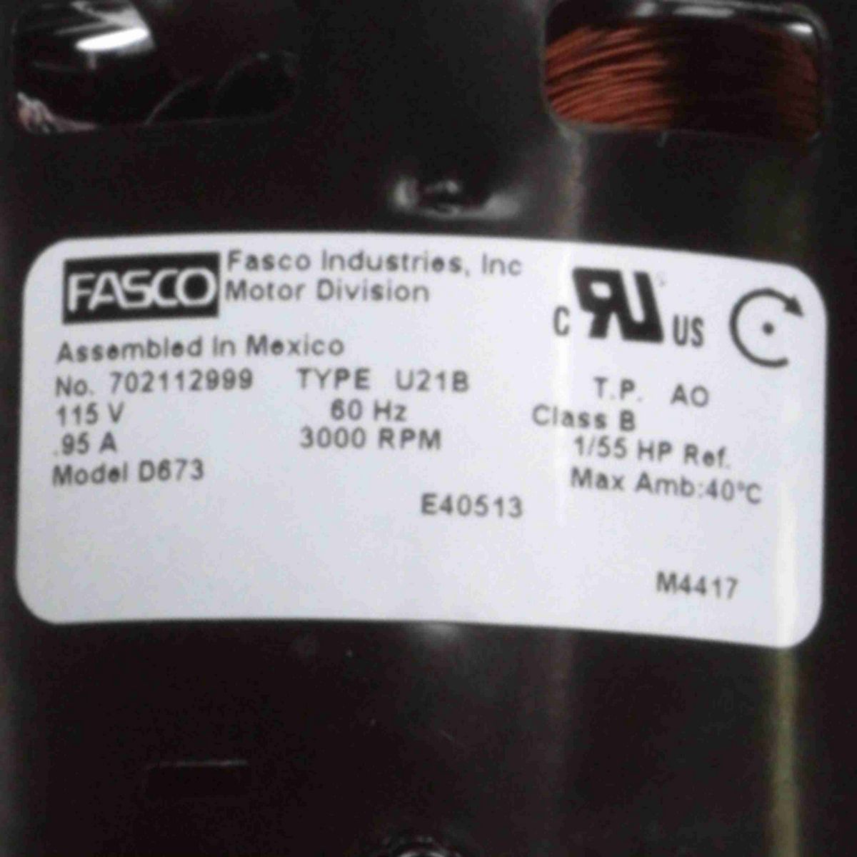 FASCO Rectangular Outlet Shaded Pole OEM Replacement Draft Inducer Blower, 115 Volts, Flange: No - D673