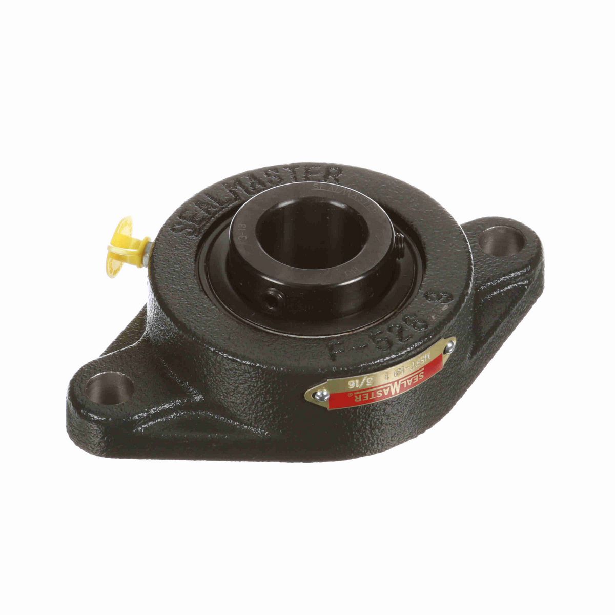 Sealmaster Mounted Cast Iron Two Bolt Flange Ball Bearing - 52100 Bearing Steel, Black Oxided - Setscrew Lock - MSFT-19