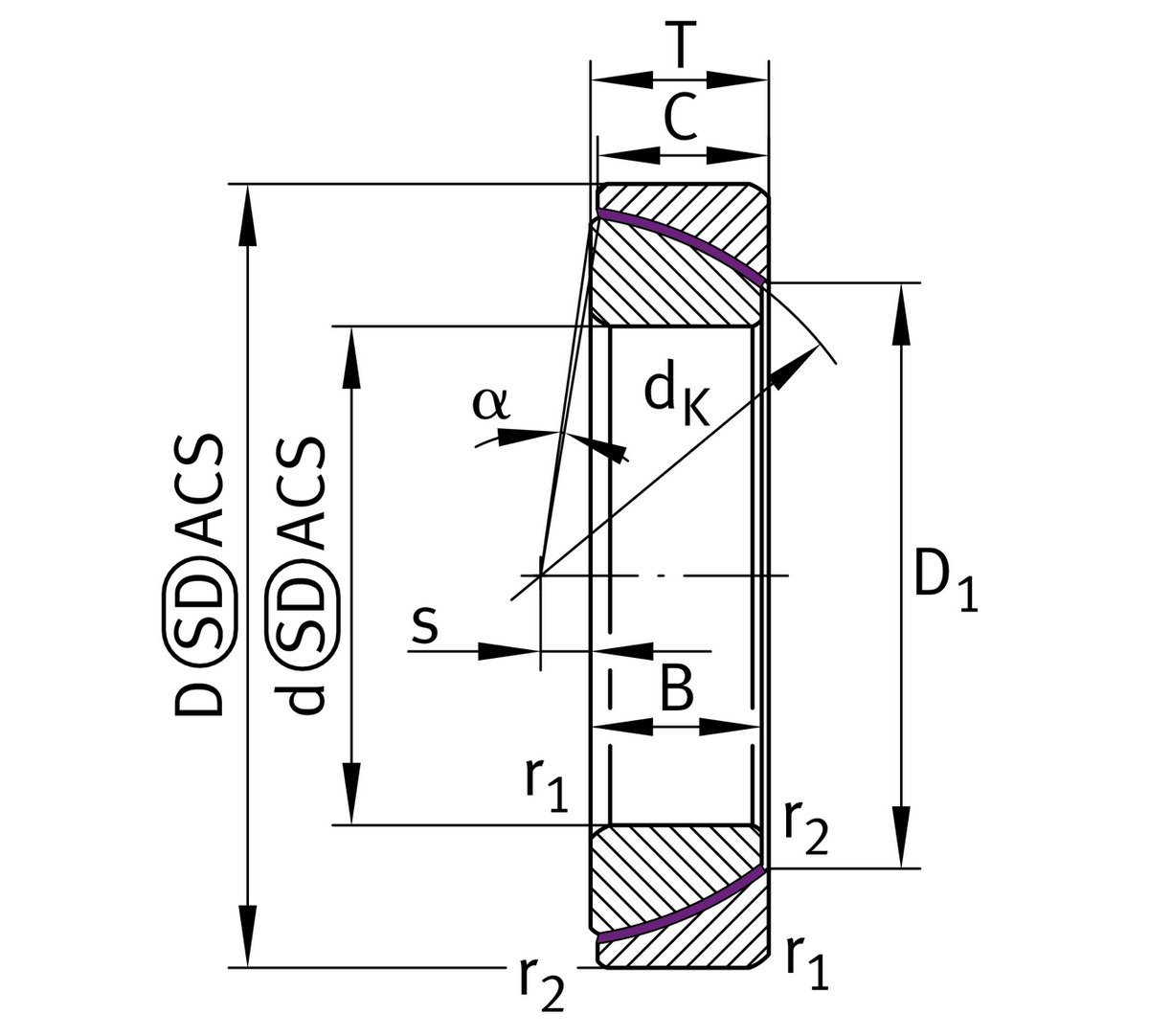 Сферический шарнирный подшипник INA GE30-SW