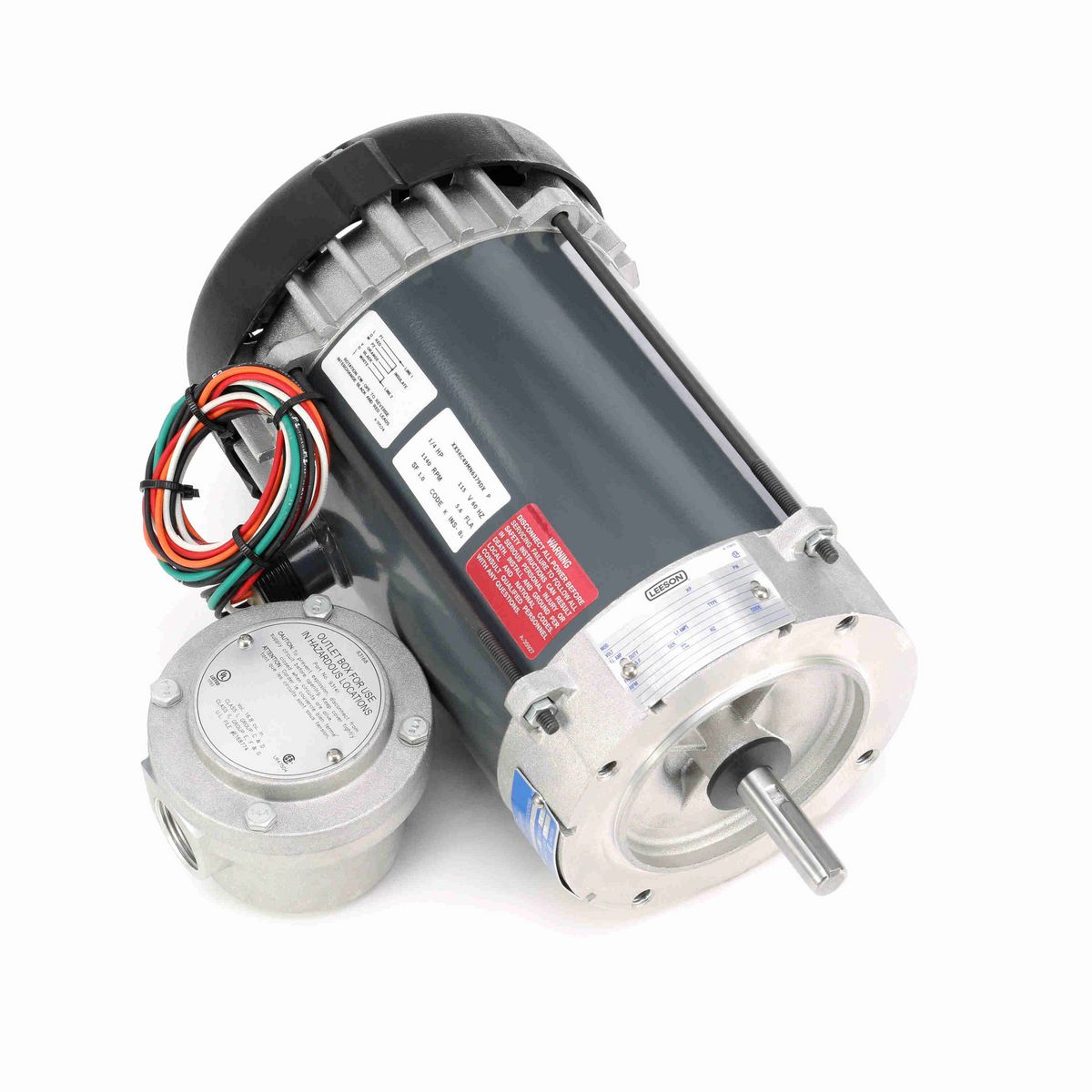 LEESON Explosion Proof Motor, 0.25 HP, 1 Ph, 60 Hz, 115 V, 1200 RPM, 56CZ Frame, EPFC - C1818