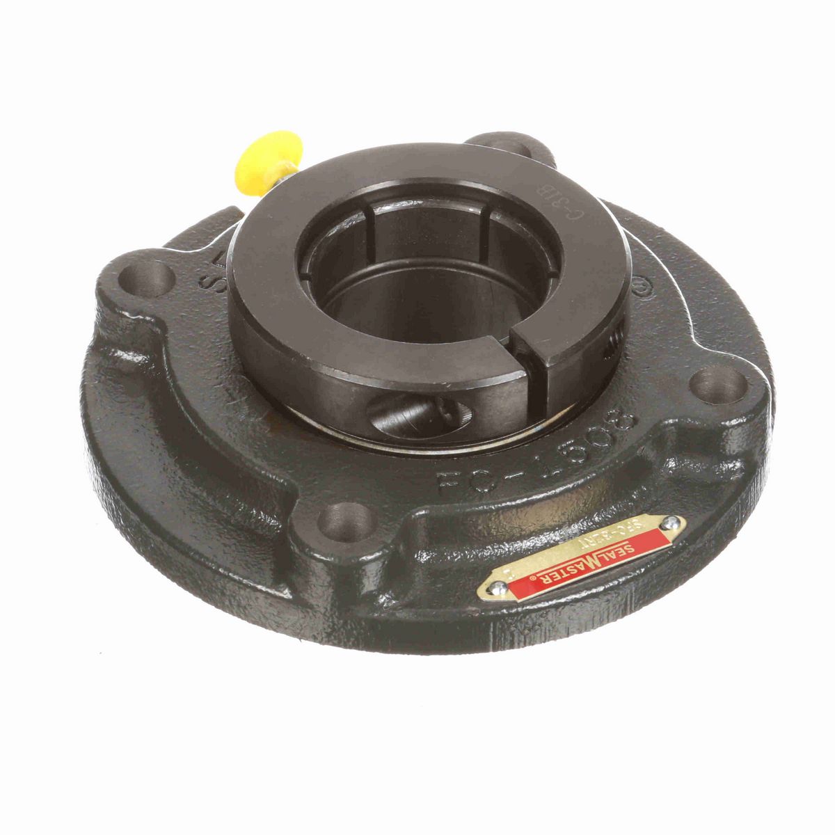 Sealmaster Mounted Cast Iron Flange Cartridge Ball Bearing - 52100 Bearing Steel, Black Oxided - Concentric Lock - SFC-32RT