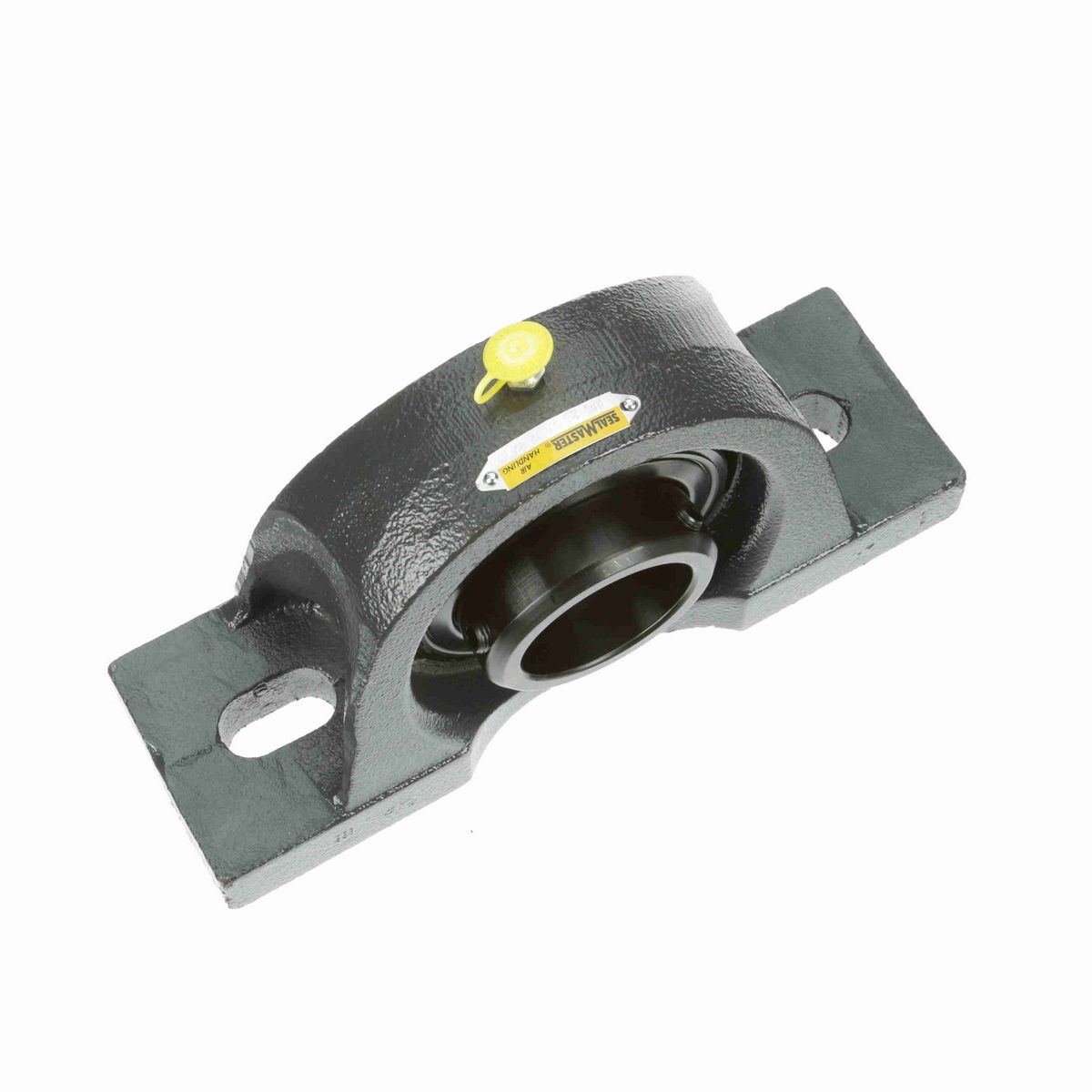 Sealmaster Mounted Cast Iron Two Bolt Pillow Block Ball Bearing - 52100 Bearing Steel, Black Oxided - Double Setscrew Lock - Air Handling Housing Fit, Noise Tested - MPD-35 CXU