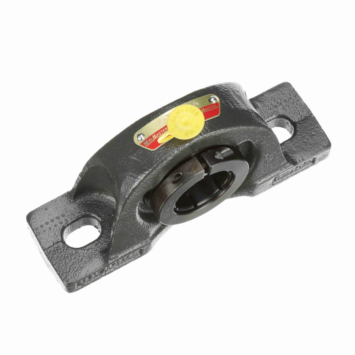 Sealmaster Mounted Cast Iron Two Bolt Pillow Block Ball Bearing - 52100 Bearing Steel, Black Oxided - Concentric Lock - NP-20RT