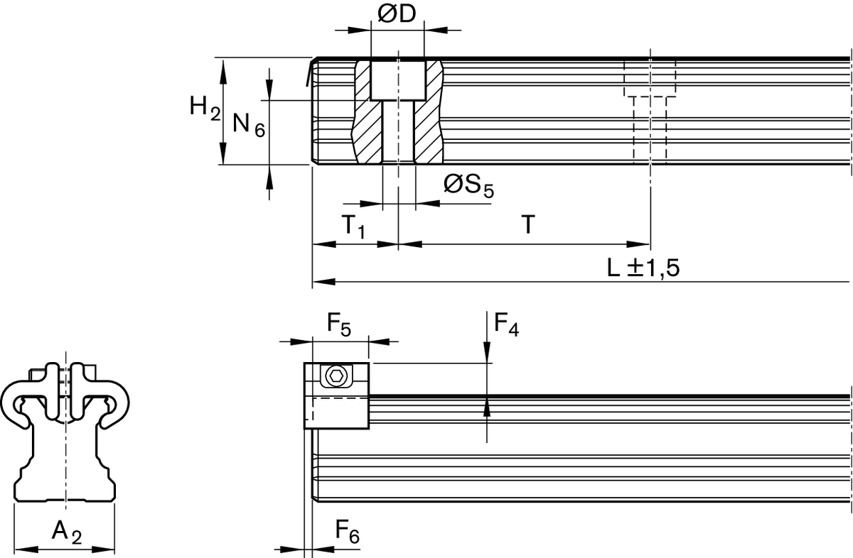 Шариковая направляющая из нержавеющей стали Resist NRII Bosch Rexroth KSA-020-SNS-P-MA-BS [R204583231]