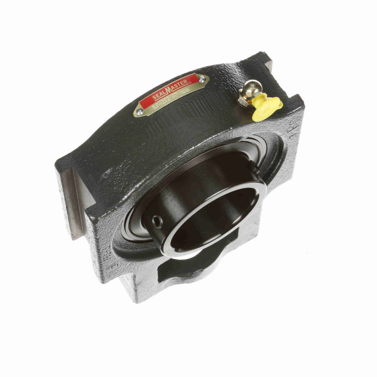 Sealmaster Mounted Cast Iron Wide Slot Take Up Ball Bearing - 52100 Bearing Steel, Black Oxided - Setscrew Lock - ST-212