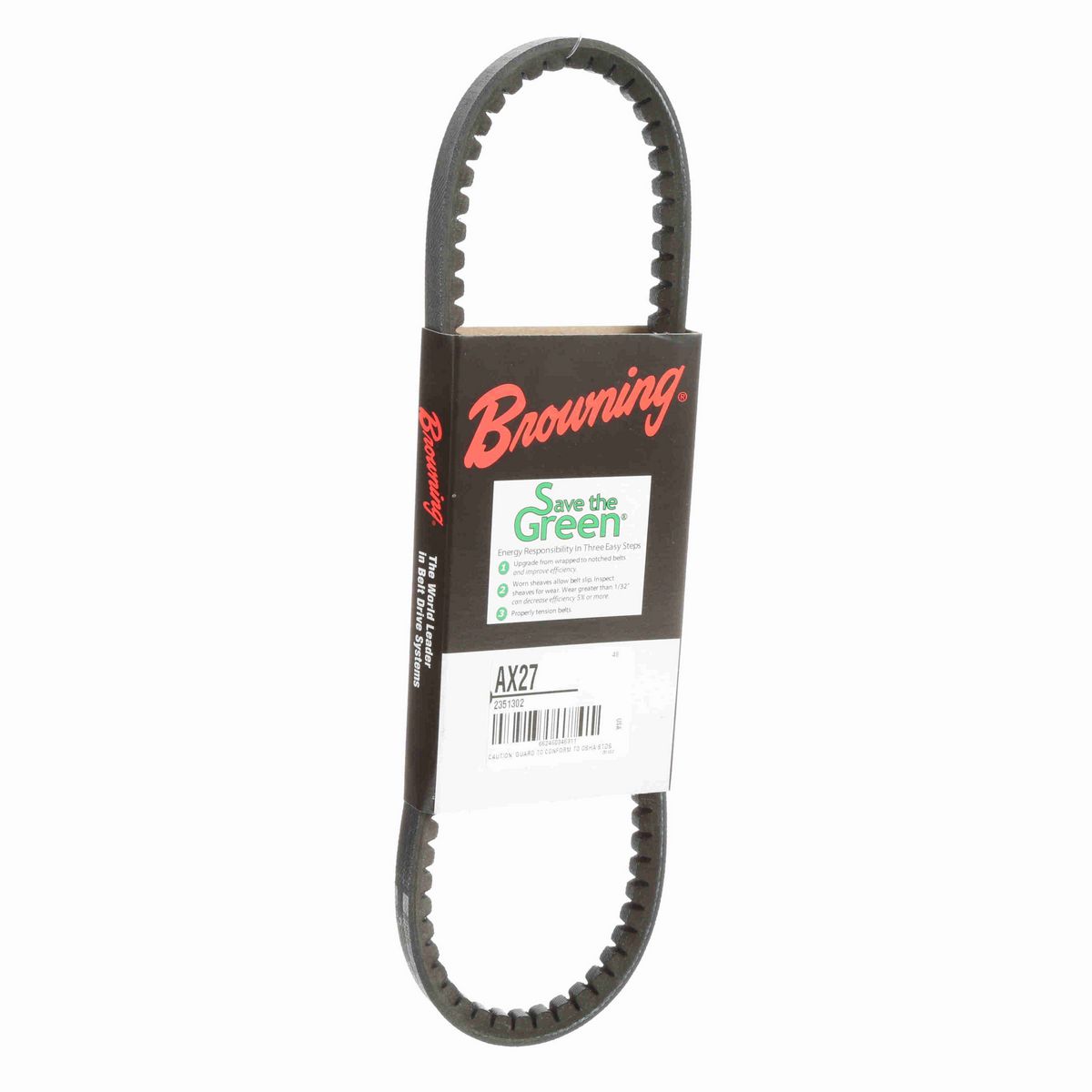 Browning EPDM Notched Belt 98% Efficient - AX27