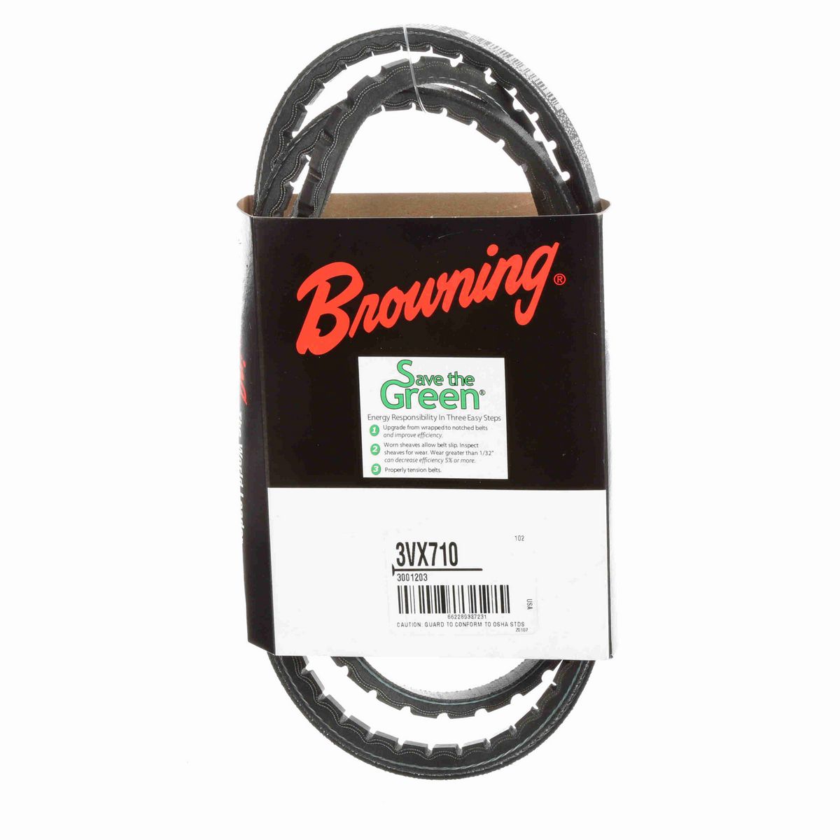 Browning EPDM Notched Belt 98% Efficient - 3VX710
