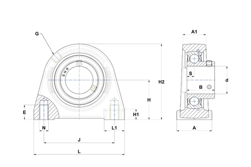 Фланцевый подшипниковый узел SNR USPAE210T20