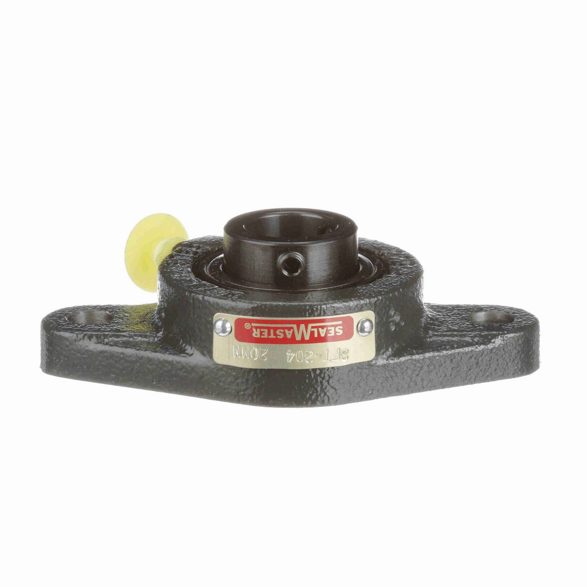 Sealmaster Mounted Cast Iron Two Bolt Flange Ball Bearing - 52100 Bearing Steel, Black Oxided - Setscrew Lock - SFT-204