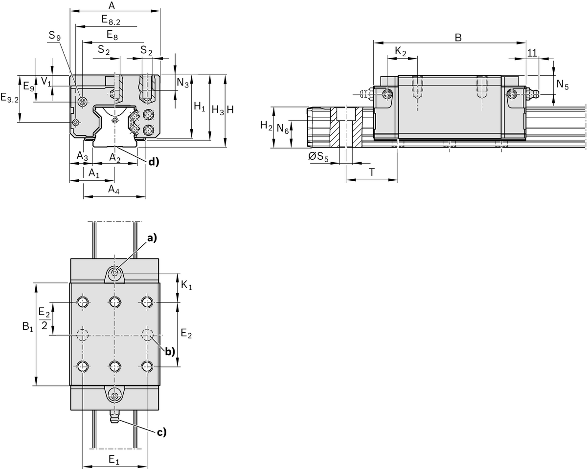 Роликовая каретка устойчивая к коррозии с покрытием Resist CR Bosch Rexroth RWD-055-SNH-C2-H-2 [R18215237X]