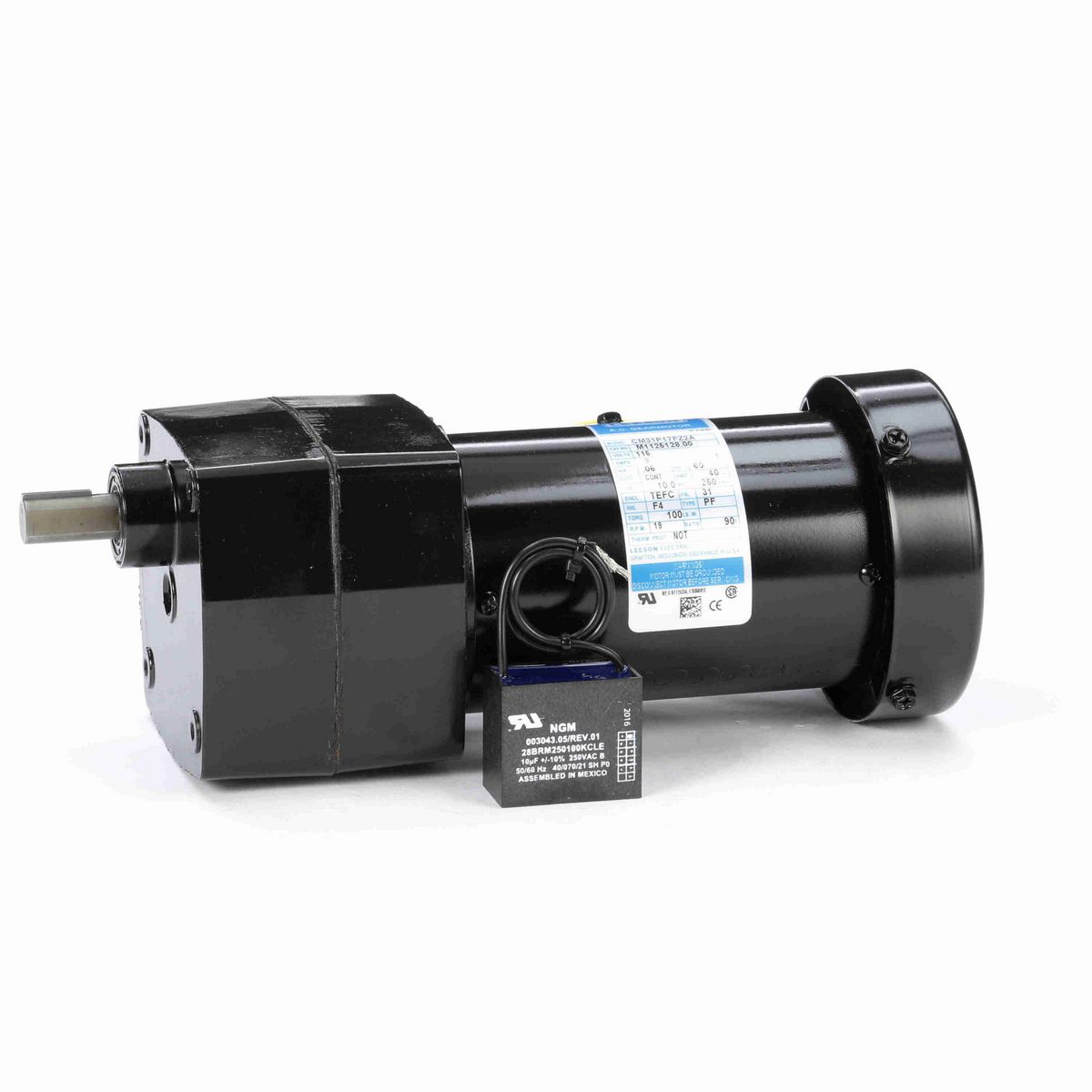LEESON Parallel Shaft Gearmotor, 0.06 HP, 1 Ph, 60 Hz, 115 V, 19 RPM, 31 Frame, TEFC - M1125128.00