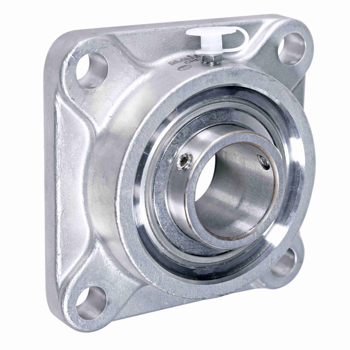 Sealmaster Mounted Stainless Steel Four Bolt Flange Ball Bearing - 440C Stainless Steel - SS Setscrew Lock - Corrosion Resistant - CRFS-SS23