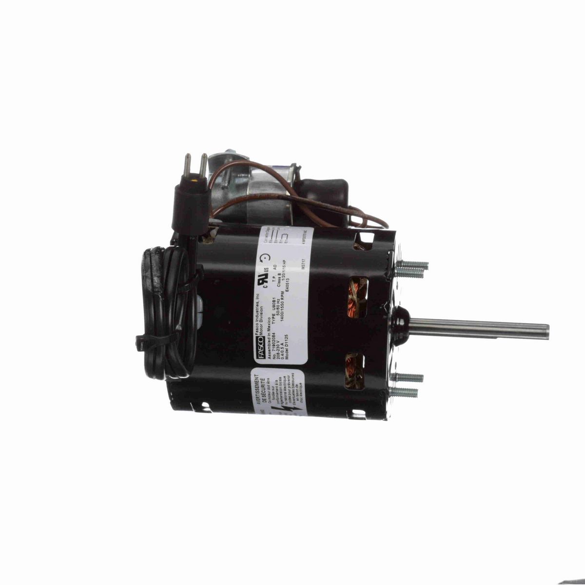 FASCO OEM Replacement Motor, 1/20 / 1/15 HP, 1 Ph, 50/60 Hz, 208-230 V, 1400/1550 RPM, 1 Speed, 3.3" Diameter, OAO - D1125
