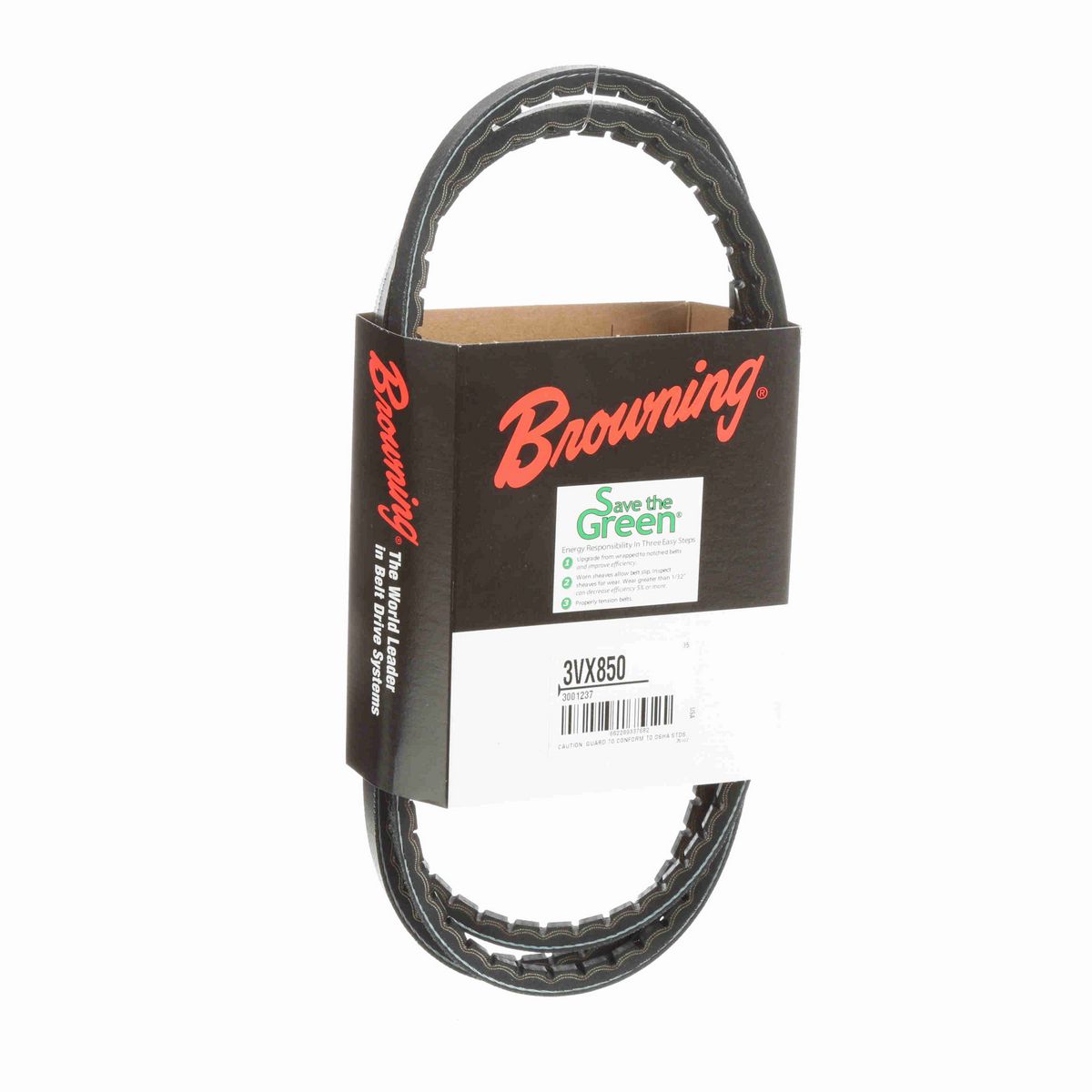 Browning EPDM Notched Belt 98% Efficient - 3VX850