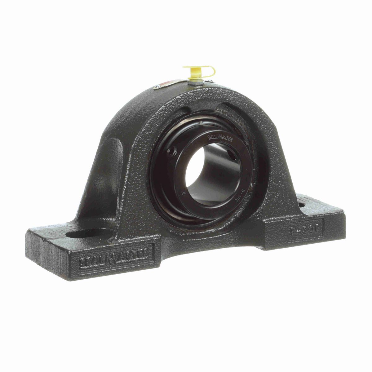 Sealmaster Mounted Cast Iron Two Bolt Pillow Block Ball Bearing - 52100 Bearing Steel, Black Oxided - Setscrew Lock - MP-27C