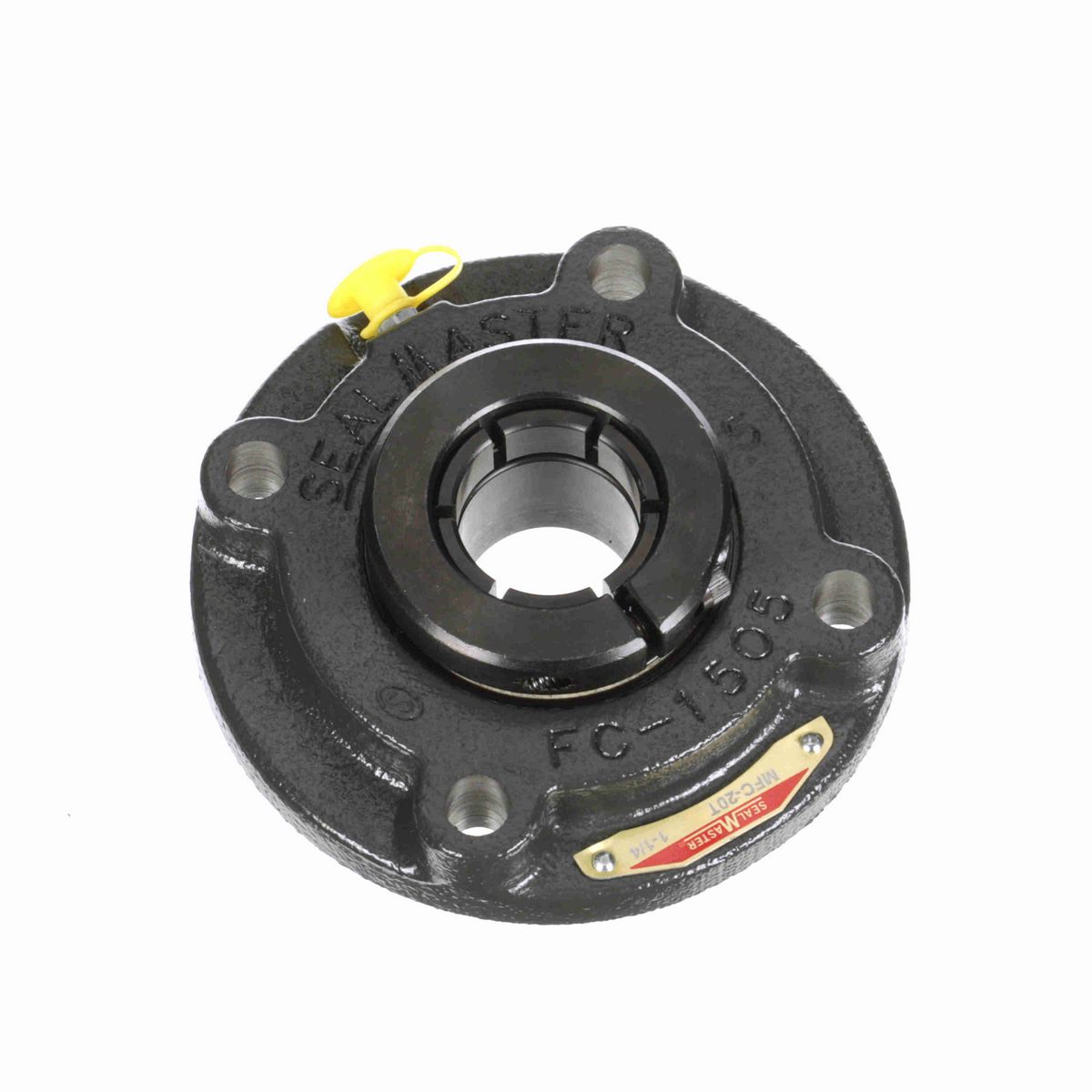 Sealmaster Mounted Cast Iron Flange Cartridge Ball Bearing - 52100 Bearing Steel, Black Oxided - Concentric Lock - MFC-20T