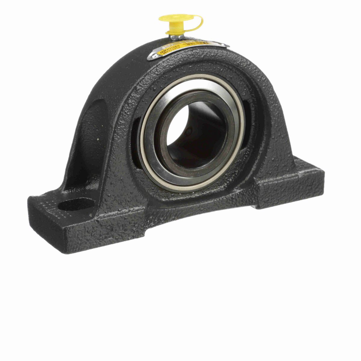 Sealmaster Mounted Cast Iron Two Bolt Pillow Block Ball Bearing - 52100 Bearing Steel, Black Oxided - Setscrew Lock - High Contamination - NP-23 DRT