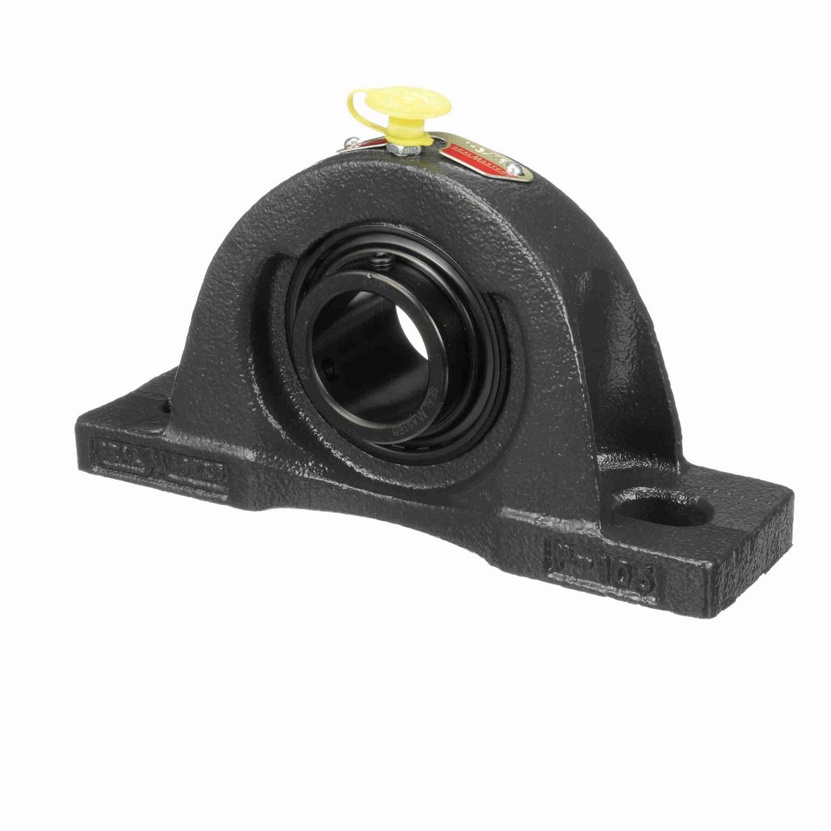 Sealmaster Mounted Cast Iron Two Bolt Pillow Block Ball Bearing - 52100 Bearing Steel, Black Oxided - Setscrew Lock - NP-19C