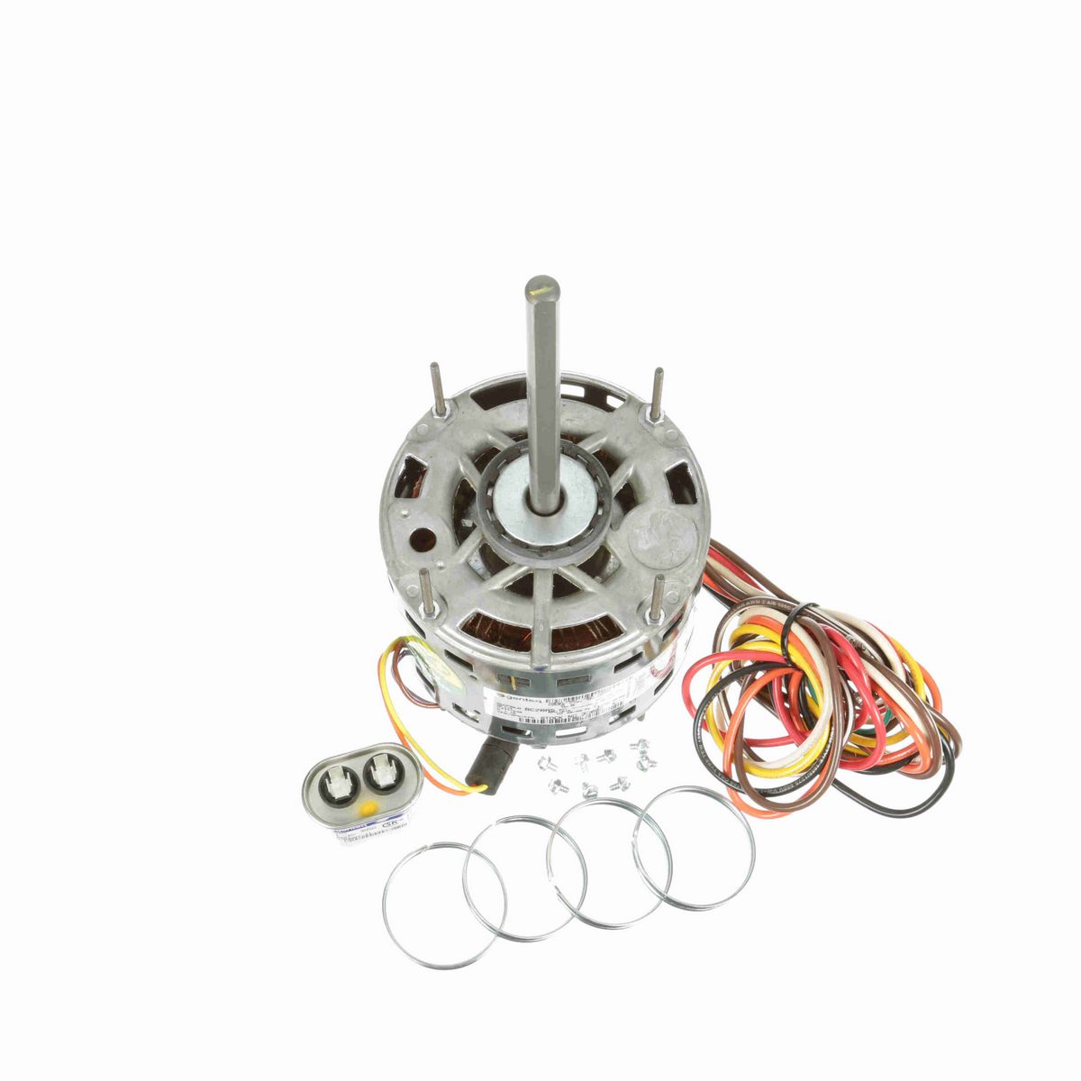Genteq Fan and Blower Motor, 1/4 HP, 1 Ph, 60/50 Hz, 277/230 V, 1075 RPM, 4 Speed, 48 Frame, OPAO - 3D002