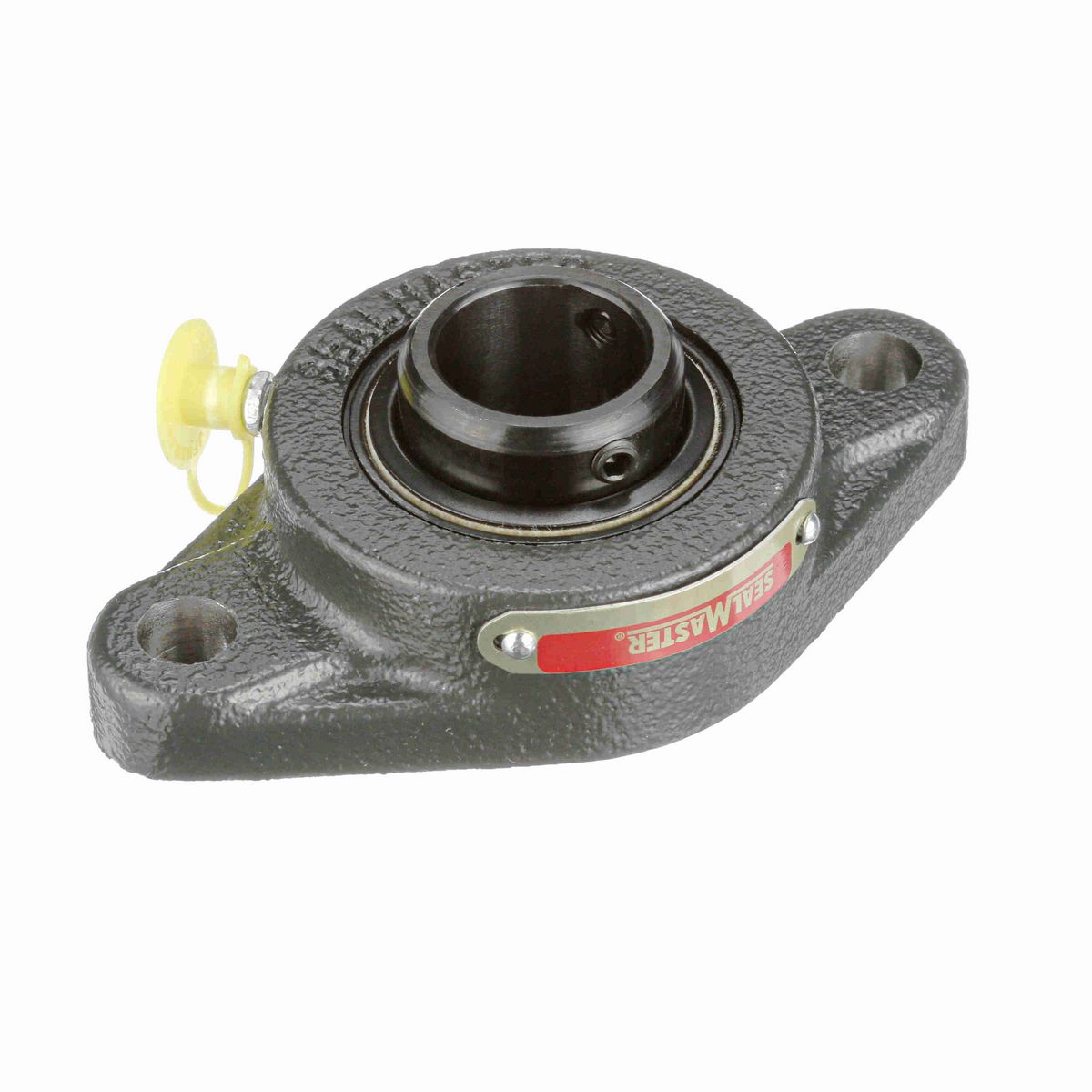 Sealmaster Mounted Cast Iron Two Bolt Flange Ball Bearing - 52100 Bearing Steel, Black Oxided - Setscrew Lock - High Temperature - SFT-16 HT
