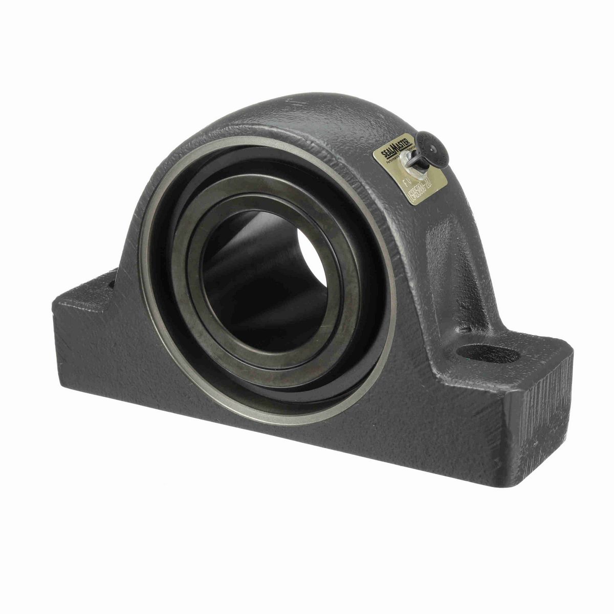 Sealmaster Mounted Cast Iron Two Bolt Pillow Block Spherical Roller - 52100 Bearing Steel, Black Oxided - Collar Mount Lock - USRB5000-207