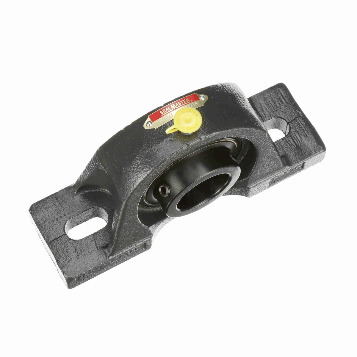Sealmaster Mounted Cast Iron Two Bolt Pillow Block Ball Bearing - 52100 Bearing Steel, Black Oxided - Setscrew Lock - MP-27