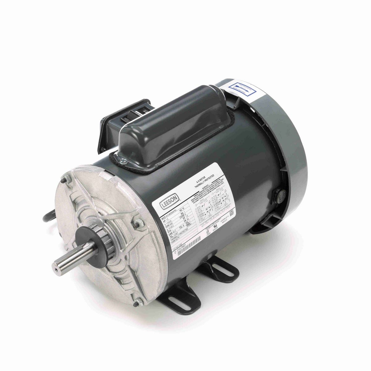 LEESON General Purpose Motor, 1.50 HP, 1 Ph, 60 Hz, 115/230 V, 3600 RPM, 56 Frame, TEFC - C662