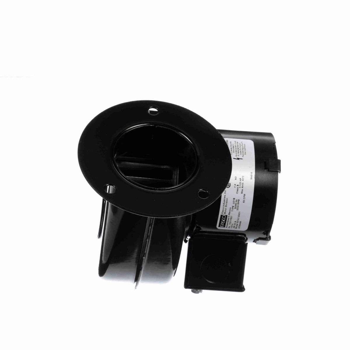 FASCO Round Outlet Shaded Pole Centrifugal Blower, 115 Volts, Flange: Yes - 50747-D401