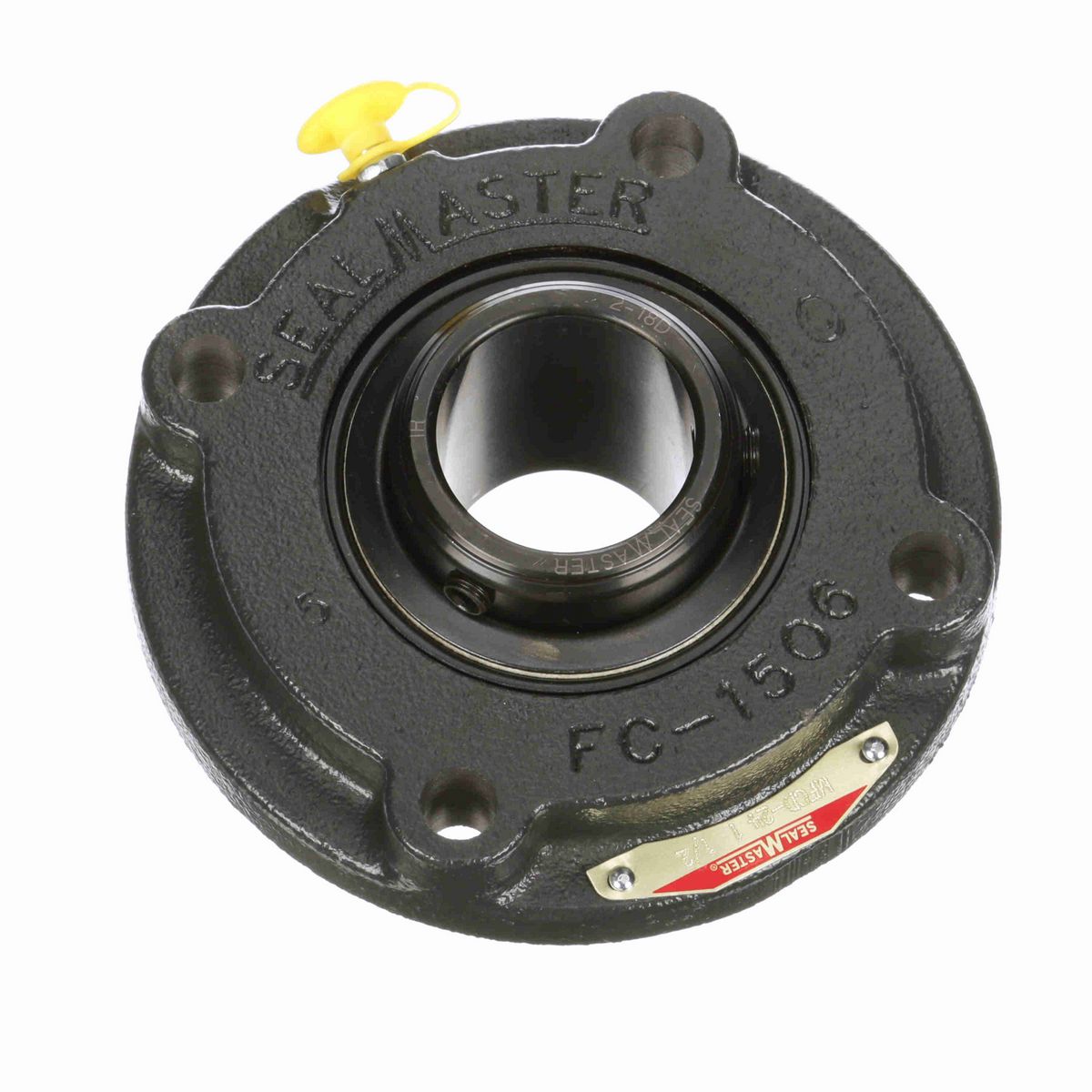 Sealmaster Mounted Cast Iron Flange Cartridge Ball Bearing - 52100 Bearing Steel, Black Oxided - Double Setscrew Lock - MFCD-24