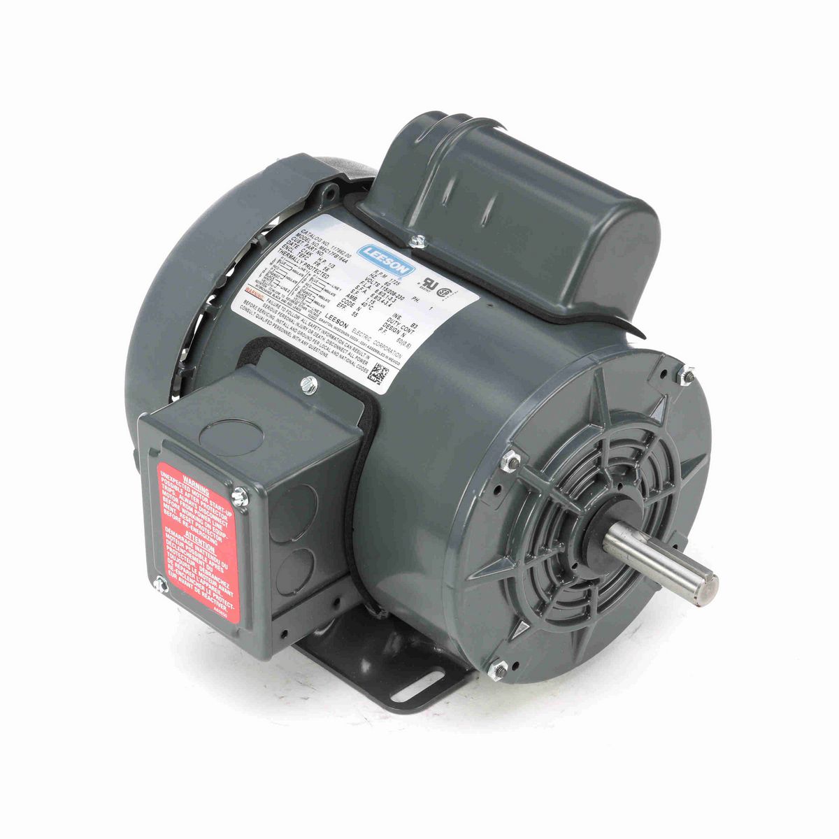 LEESON Agricultural Motor, 0.33 HP, 1 Ph, 60 Hz, 115/230 V, 1800 RPM, 56 Frame, TEFC - 117862.00