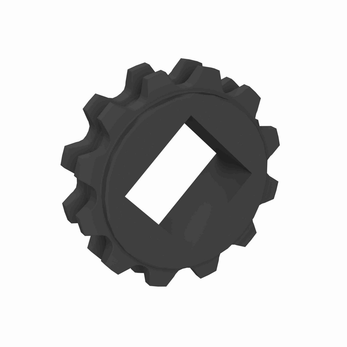 Rexnord 1500 Series Solid One Piece Molded Nylon Sprocket with 12 Teeth and a 1in Square Bore - 114-3608-1