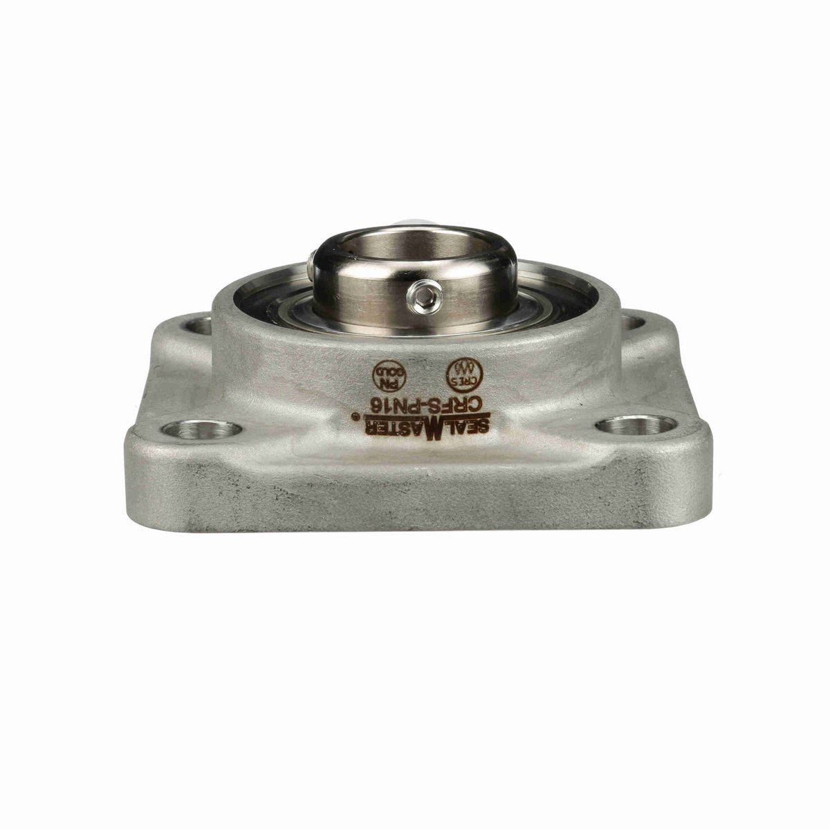 Sealmaster Mounted Stainless Steel Four Bolt Flange Ball Bearing - 52100 Bearing Steel, Phosphorus Nickel Coated - Setscrew Lock - Corrosion Resistant - CRFS-PN16