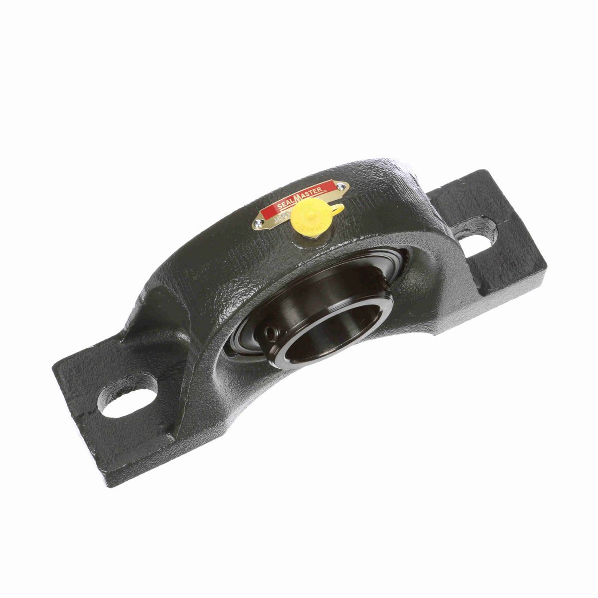 Sealmaster Mounted Cast Iron Two Bolt Pillow Block Ball Bearing - 52100 Bearing Steel, Black Oxided - Double Setscrew Lock - MSPD-32