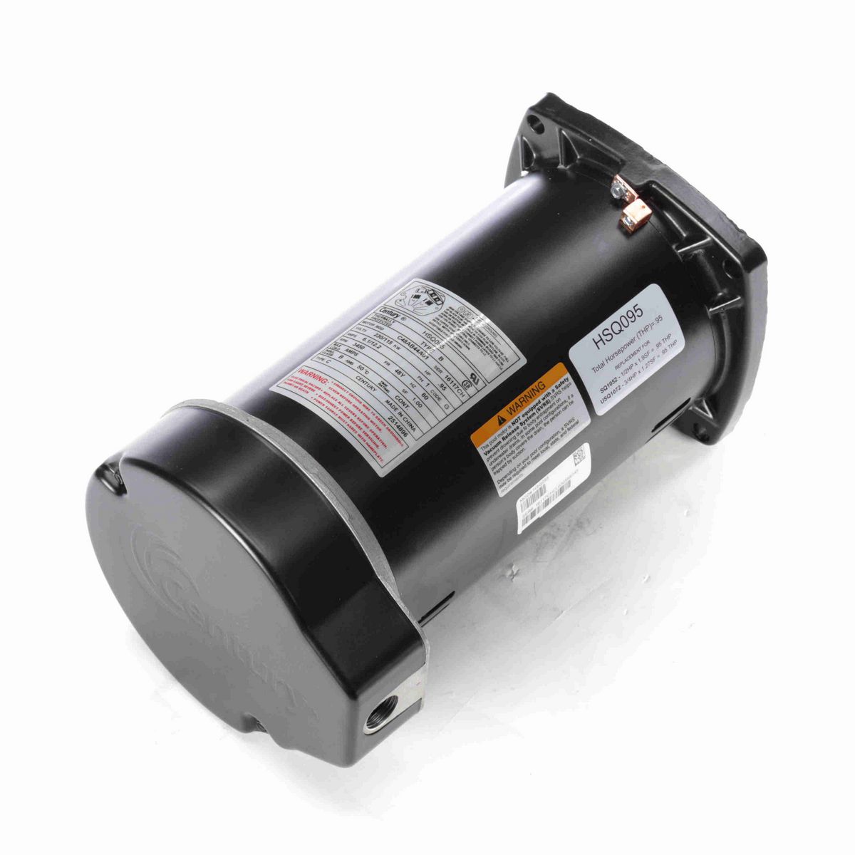 Century Centurion PRO ® Motors Pool Pump Motor, .95 HP, 1 Ph, 60 Hz, 230/115 V, 3600 RPM, 48Y Frame, ODP - HSQ095