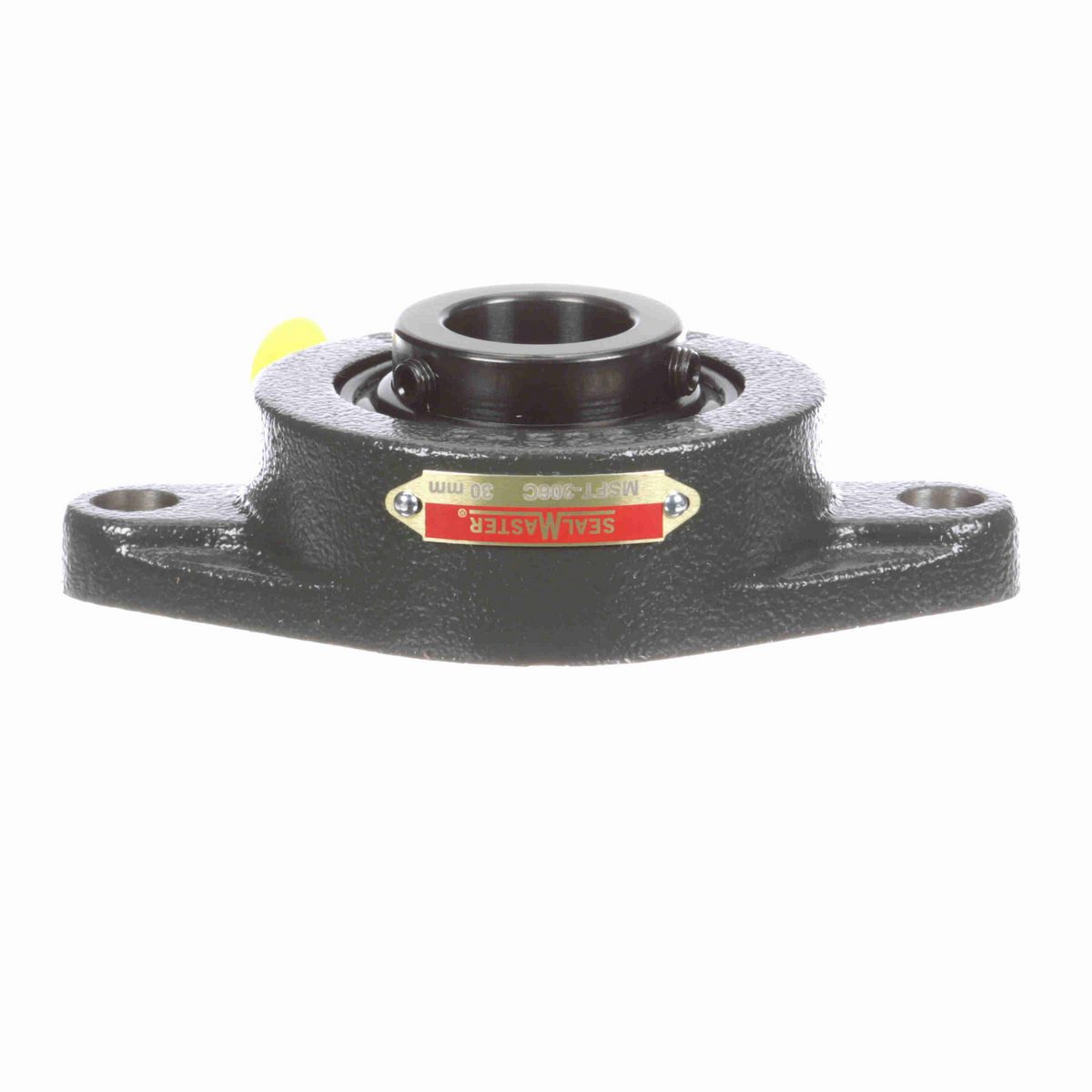 Sealmaster Mounted Cast Iron Two Bolt Flange Ball Bearing - 52100 Bearing Steel, Black Oxided - Setscrew Lock - MSFT-306C