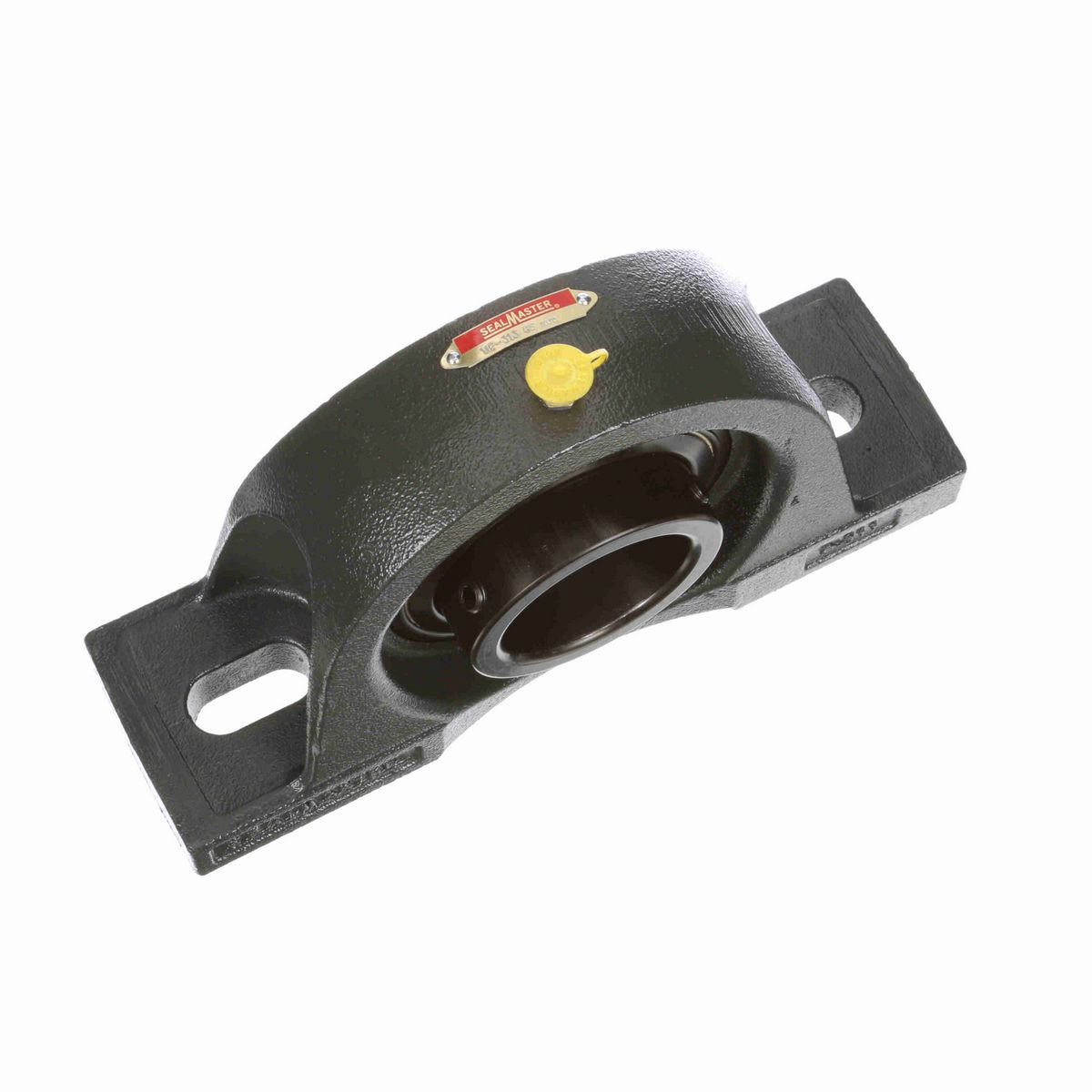 Sealmaster Mounted Cast Iron Two Bolt Pillow Block Ball Bearing - 52100 Bearing Steel, Black Oxided - Setscrew Lock - MP-313