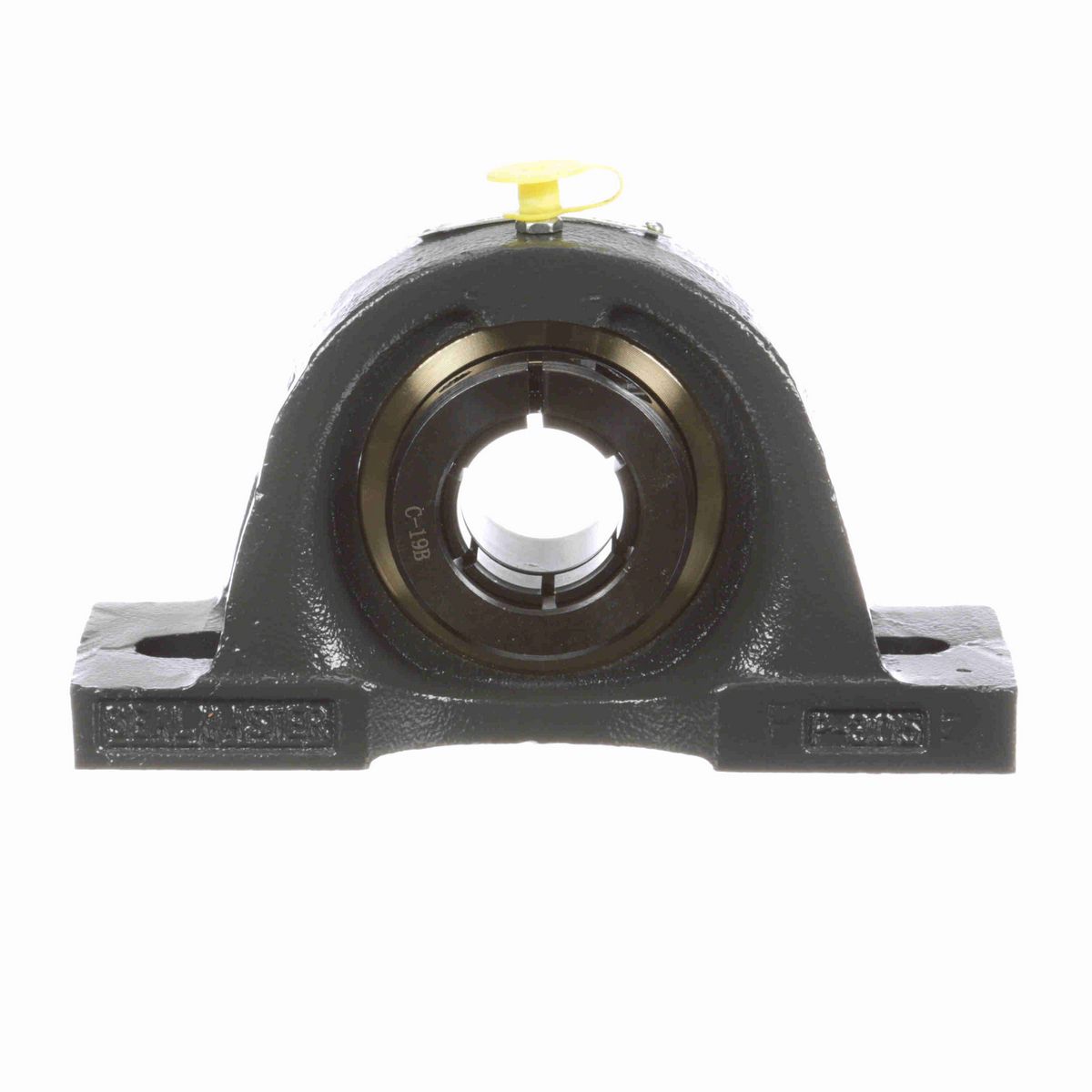 Sealmaster Mounted Cast Iron Two Bolt Pillow Block Ball Bearing - 52100 Bearing Steel, Black Oxided - Concentric Lock - EMP-19T