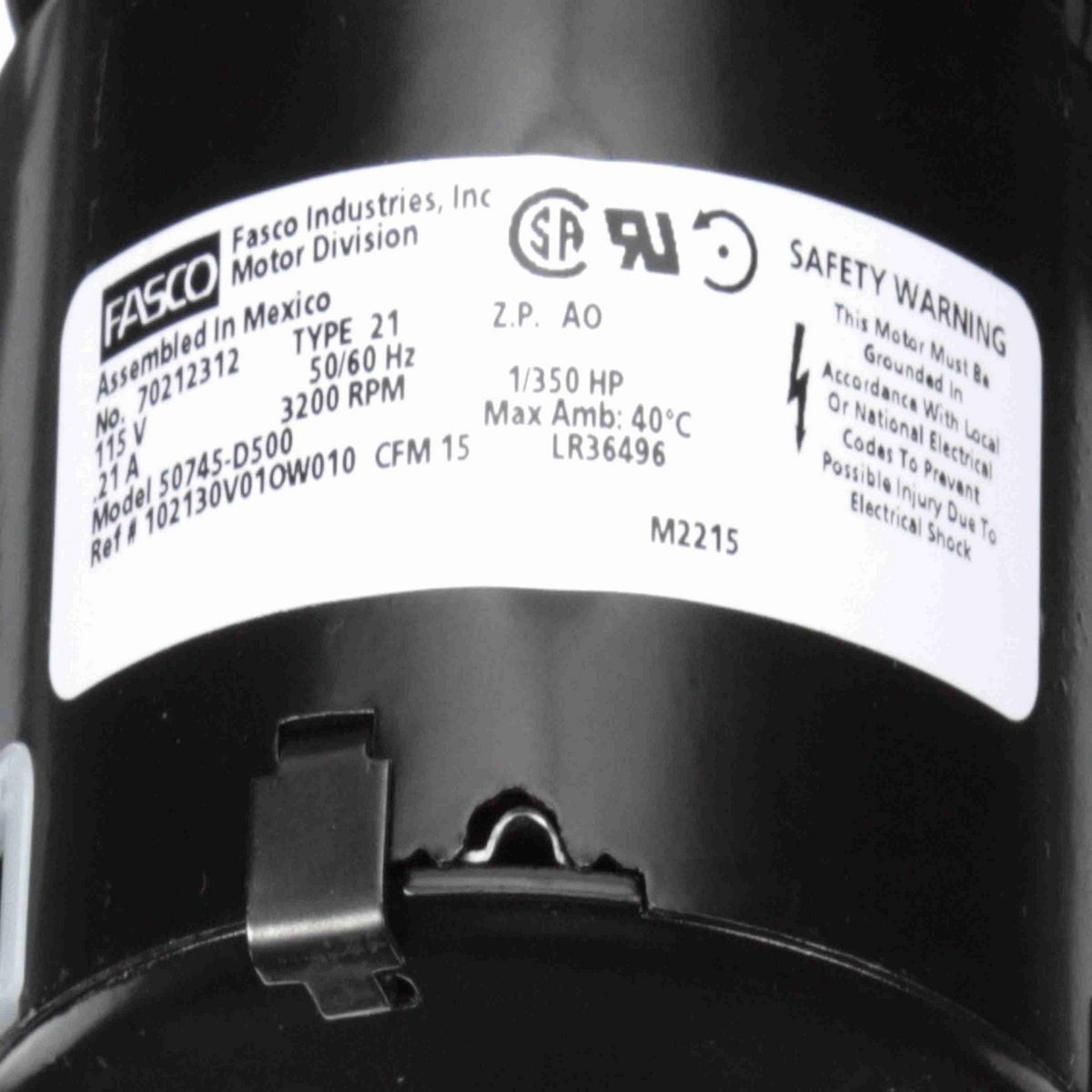 FASCO Round Outlet Shaded Pole Centrifugal Blower, 115 Volts, Flange: Yes - 50745-D500