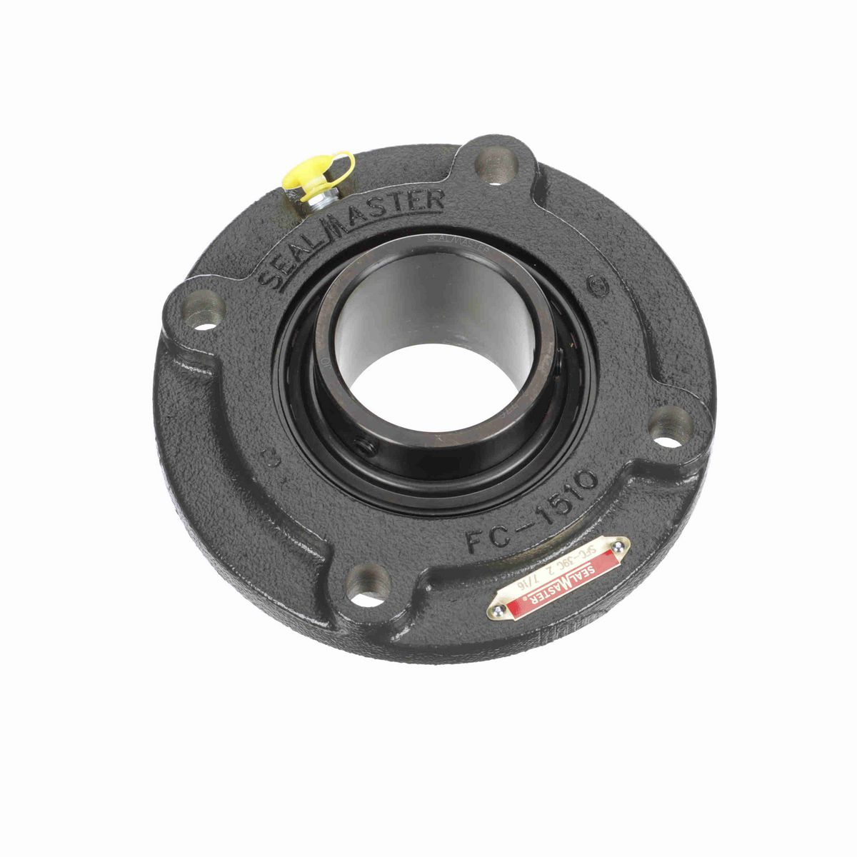 Sealmaster Mounted Cast Iron Flange Cartridge Ball Bearing - 52100 Bearing Steel, Black Oxided - Setscrew Lock - SFC-39C