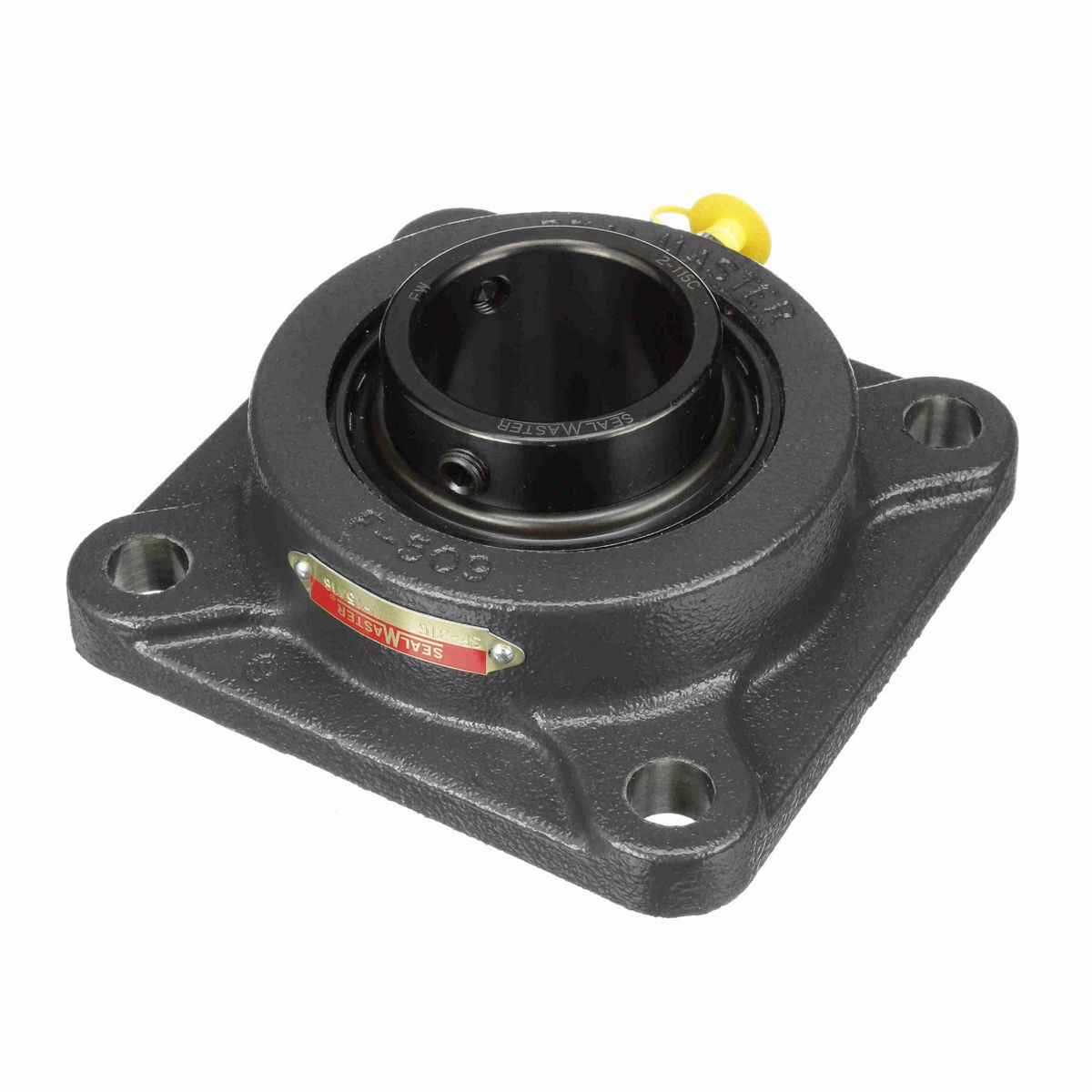 Sealmaster Mounted Cast Iron Four Bolt Flange Ball Bearing - 52100 Bearing Steel, Black Oxided - Setscrew Lock - SF-31C
