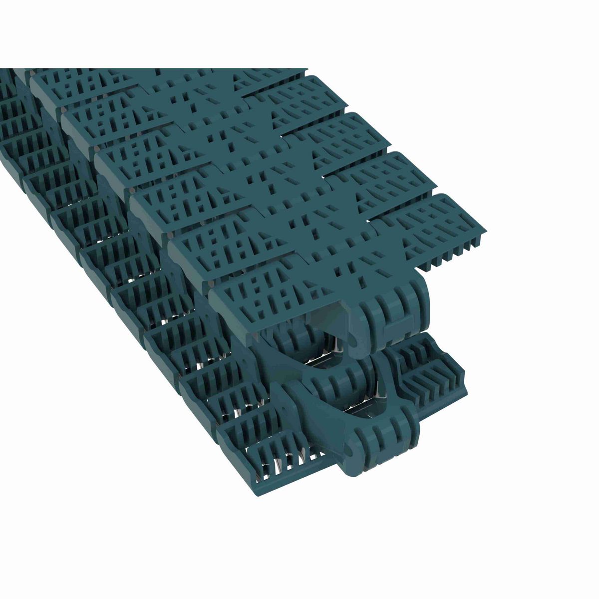 Rexnord 1040FGM Side-flexing Flush Grid, Material: Green Low Friction Acetal, Width: 3.3in, Pitch: 1in - 10604583