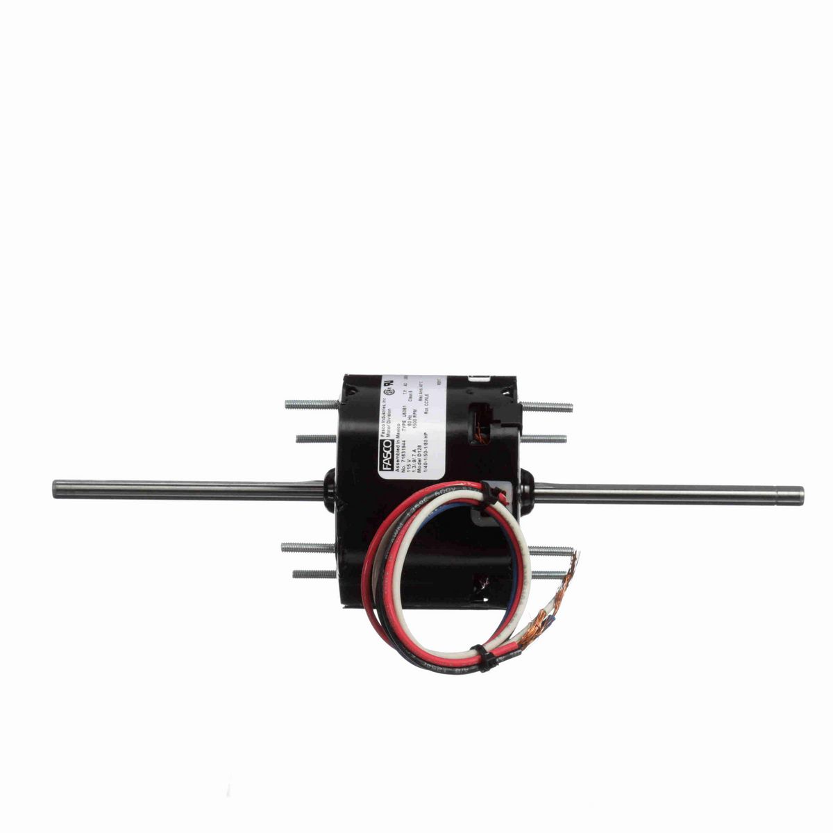 FASCO Fan and Blower Motor, 1/40-1/50-1/80 HP, 1 Ph, 60 Hz, 115 V, 1500 RPM, 3 Speed, 3.3" Diameter, OAO - D128