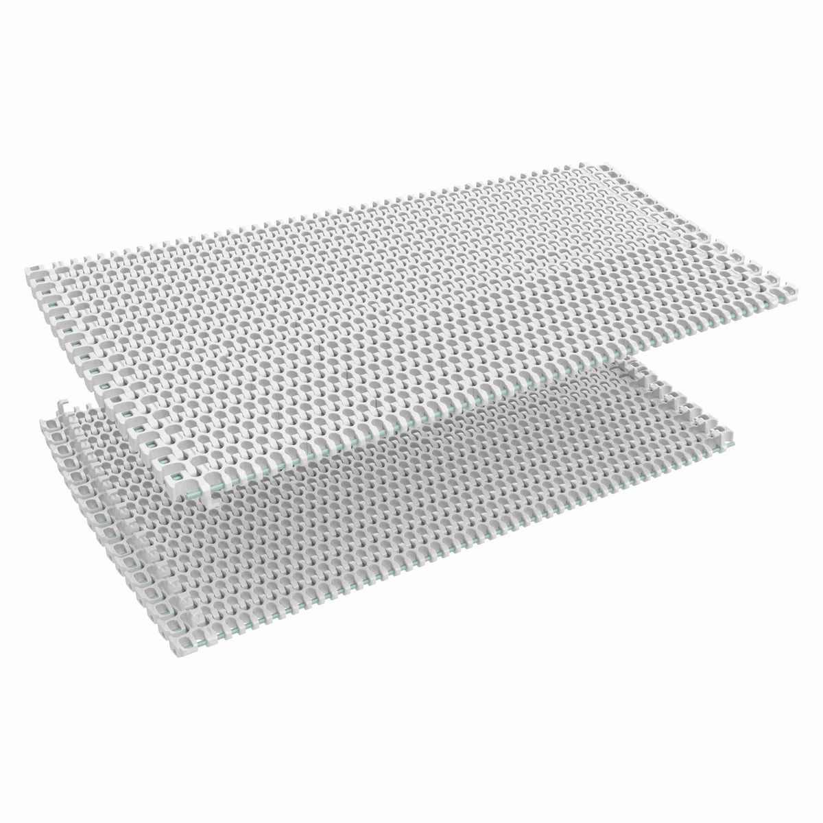 Rexnord 1655 Side-flexing Flush Grid, Material: White High Temperature, Width: 8in, Pitch: 1in - 10832526