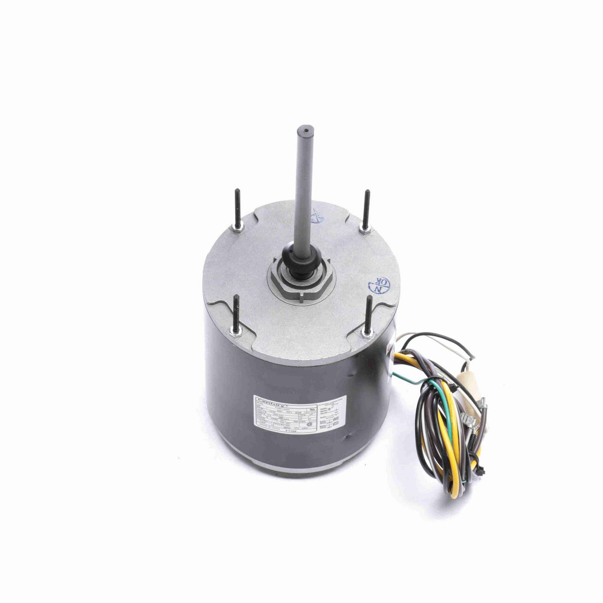Century Condenser Fan Motor, 1 HP, 1 Ph, 60 Hz, 208-230 V, 1075 RPM, 1 Speed, 48 Frame, SEMI ENCLOSED - F1106