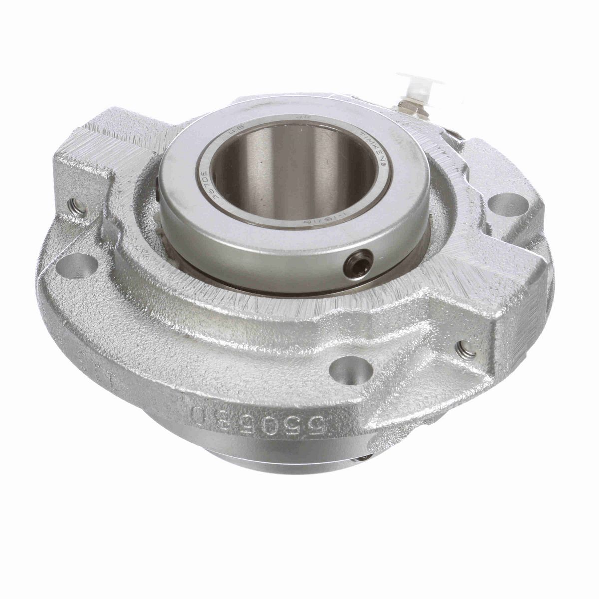 Sealmaster Mounted Flouropolymer Coated Cast Iron Piloted Flange Tapered Roller - 52100 Bearing Steel - Double Collar Mount Lock - Corrosion Resistant - RFP 115C CR