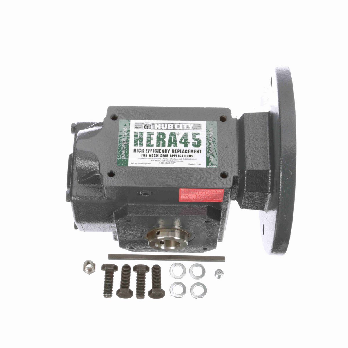 Hub City HERA Gear Reducer HERA Cast Iron Helical-Hypoid Reducer - HERA45ES 7.80 182TC 1.125